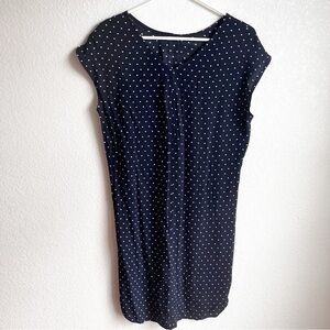Madewell midi shift dress navy polka dot size small
